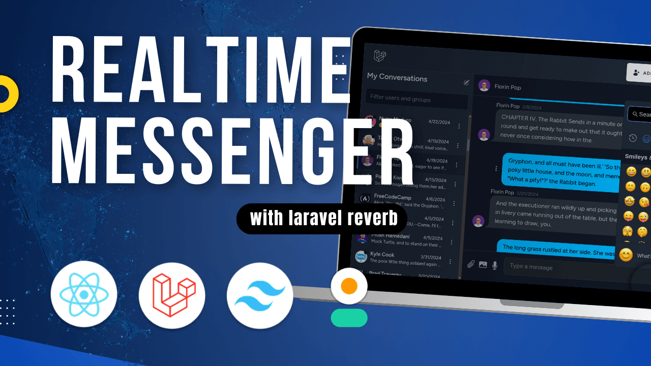 Real Time Messaging App Built with Laravel and React - Features